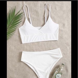 NWT white SHEIN bikini top and bottom set